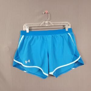 Under Armour HeatGear Shorts M Blue White Trim Lined Sporty